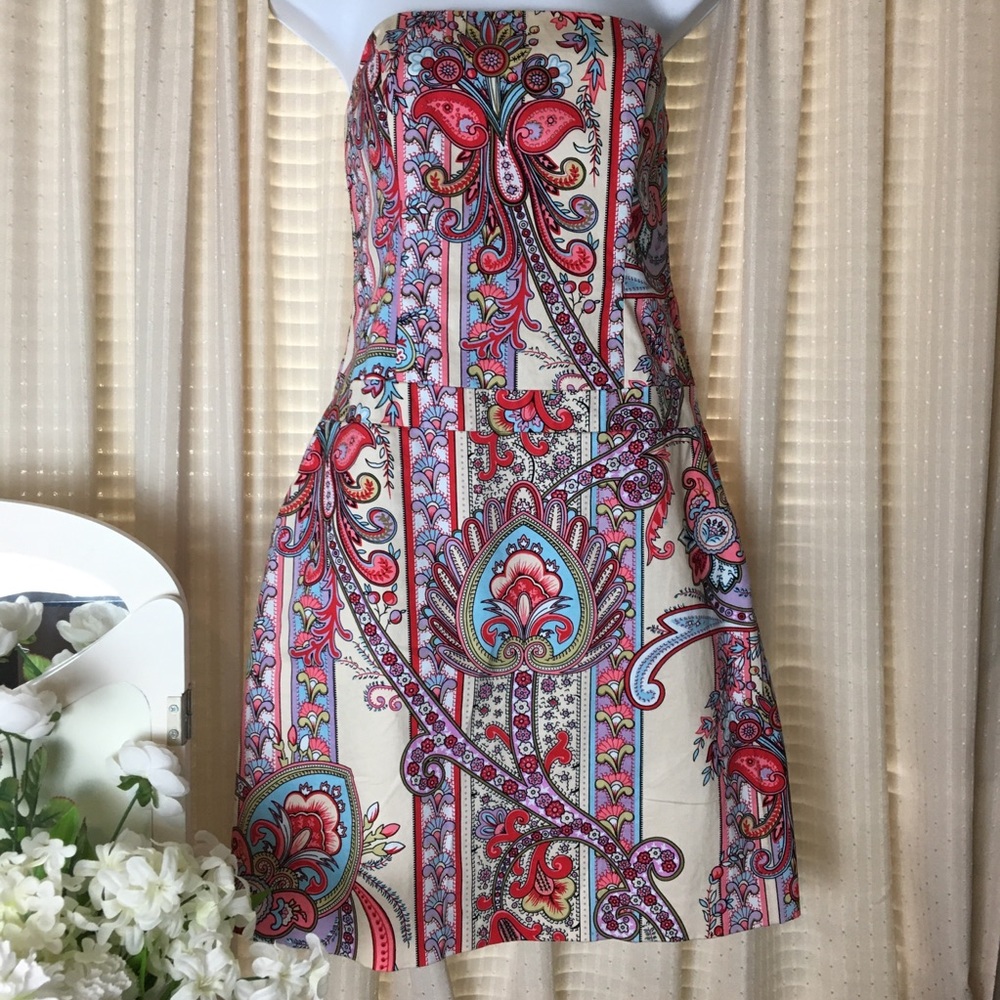 Tommy Hilfiger | Strapless Paisley Dress Sz 6